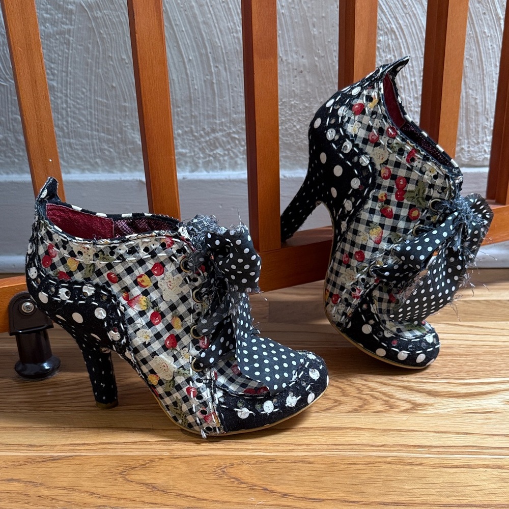 Irregular Choice Black and White Polka Dot Heels